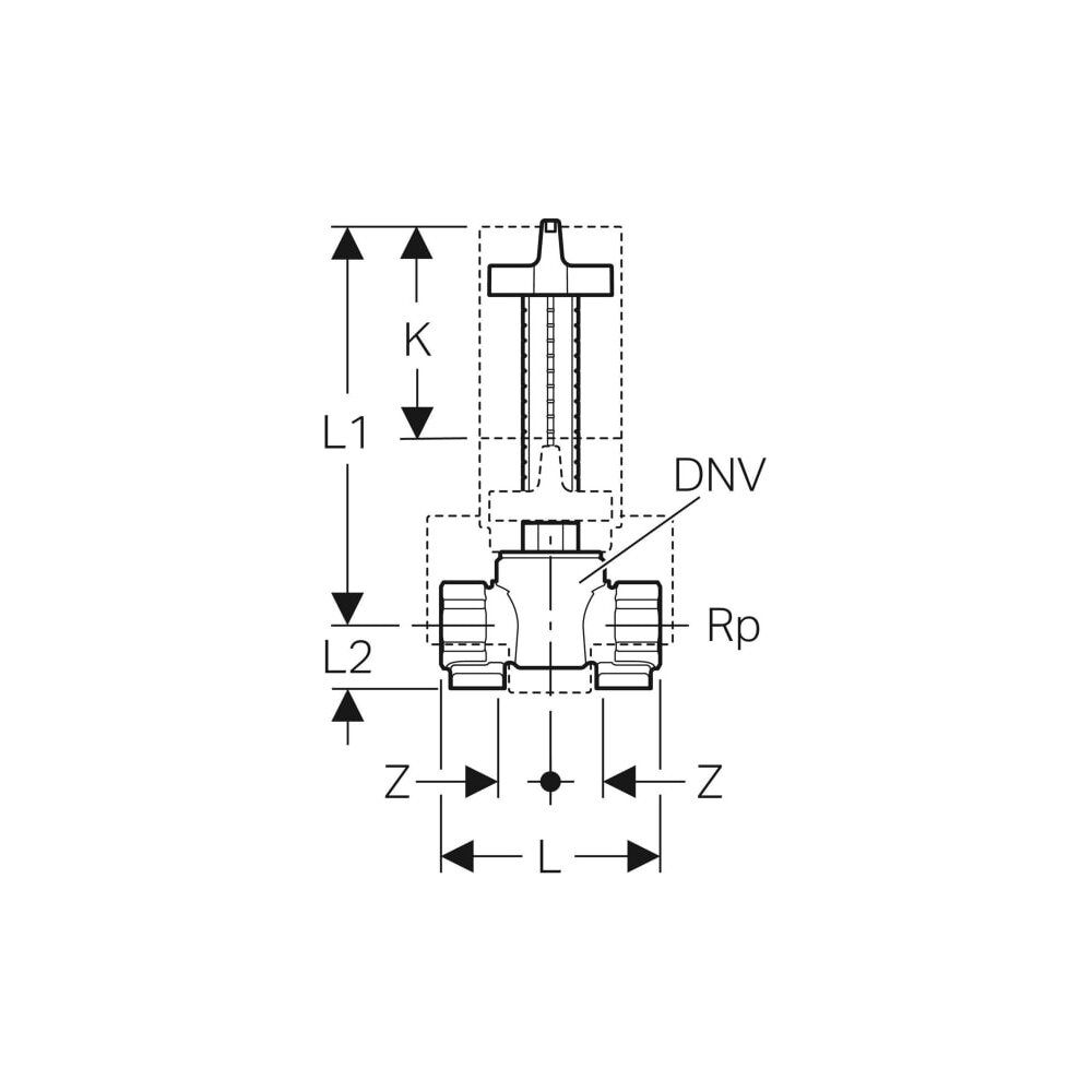 Geberit UP-Kugelhahn mit Befestigung, Rp 3/4″, PN 10 bar, Rotguss bleifrei... GEBERIT-616043001 4025416594567 (Abb. 4)