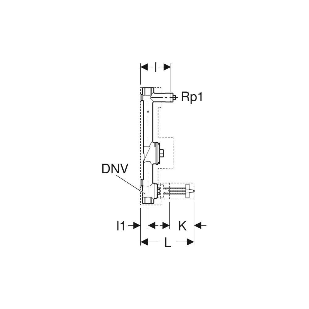Geberit Wasserzählerstrecke mit UP-Kugelhahn, Anschluss-T-Stück, Rp 3/4″, Rp1 1/2″, ... GEBERIT-616002001 4025416594512 (Abb. 5)