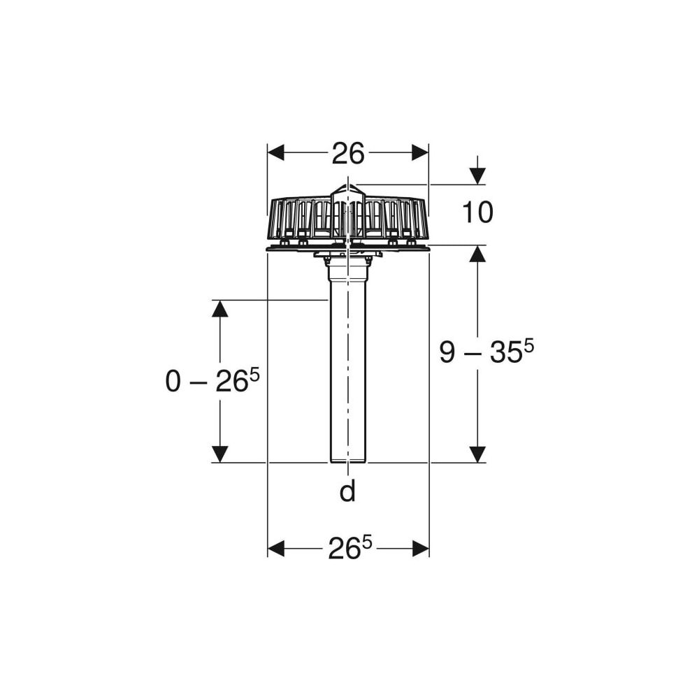 Geberit Pluvia Dachwassereinlauf mit Flansch, für Rinnen Maximale Ablaufleistung 12l... GEBERIT-359112001 4025410162960 (Abb. 4)