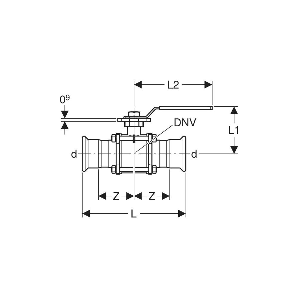 Geberit Mapress Edelstahl Kugelhahn mit Betätigungshebel, geflanscht Außendurchmesser 88... GEBERIT-92108 4024723921080 (Abb. 4)