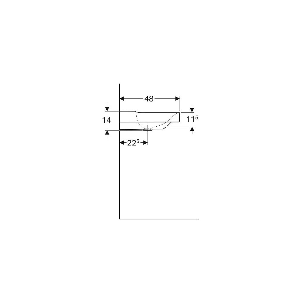Geberit Xeno2 Waschtisch, Breite 120cm, Tiefe 48cm, ohne Hahnloch, ohne Überlauf, We... GEBERIT-500552011 4025416608943 (Abb. 6)