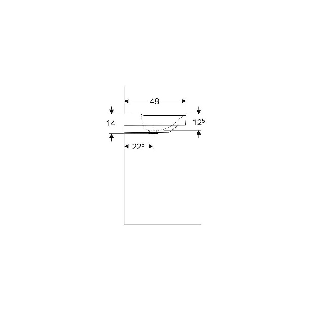 Geberit Xeno2 Waschtisch, Breite 120cm, Tiefe 48cm, Hahnloch mittig, ohne Überlauf, ... GEBERIT-500551011 4025416608912 (Abb. 6)