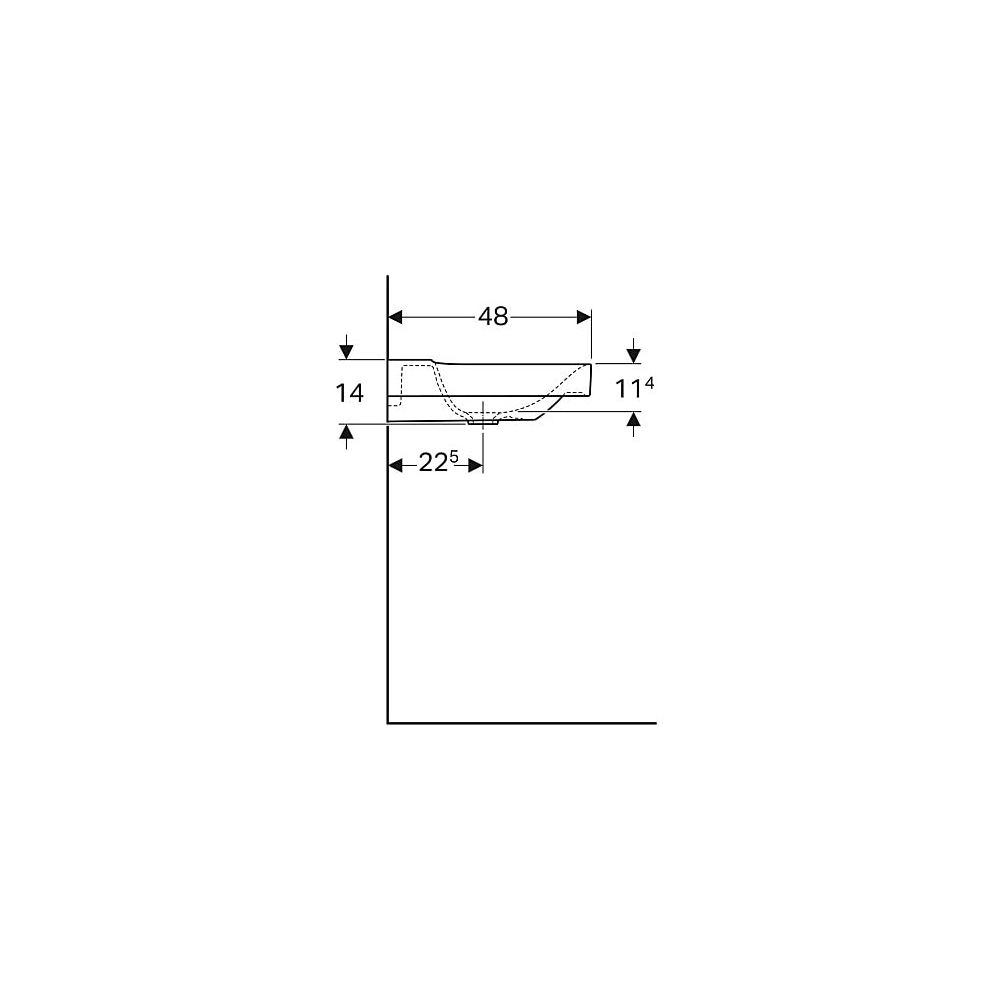 Geberit Xeno2 Waschtisch, Ablagefläche links, Breite 90cm, Tiefe 48cm, ohne Hahnloch... GEBERIT-500536011 4025416605584 (Abb. 6)