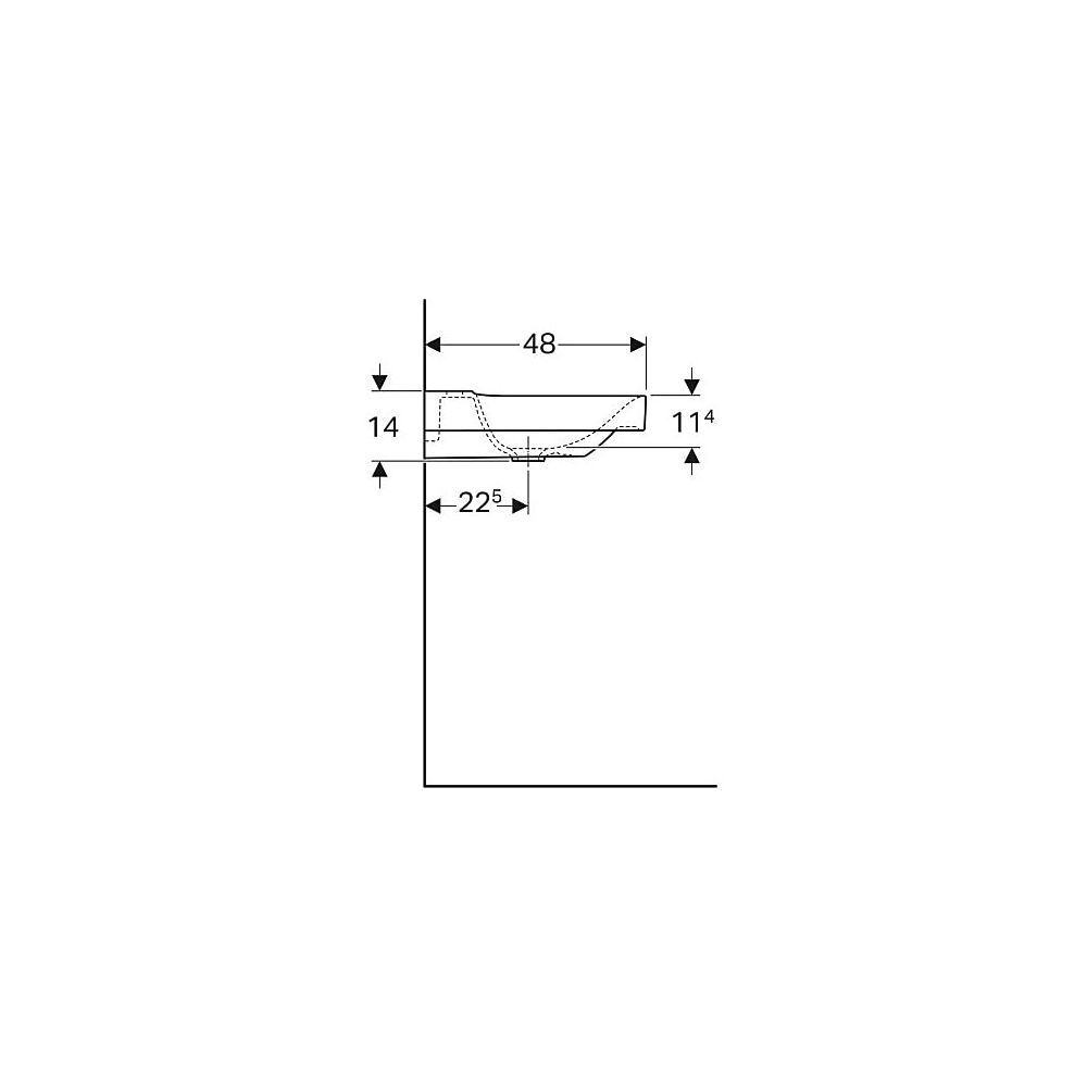Geberit Xeno2 Waschtisch, Ablagefläche links, Breite 90cm, Tiefe 48cm, Hahnloch mitt... GEBERIT-500535011 4025416605546 (Abb. 6)