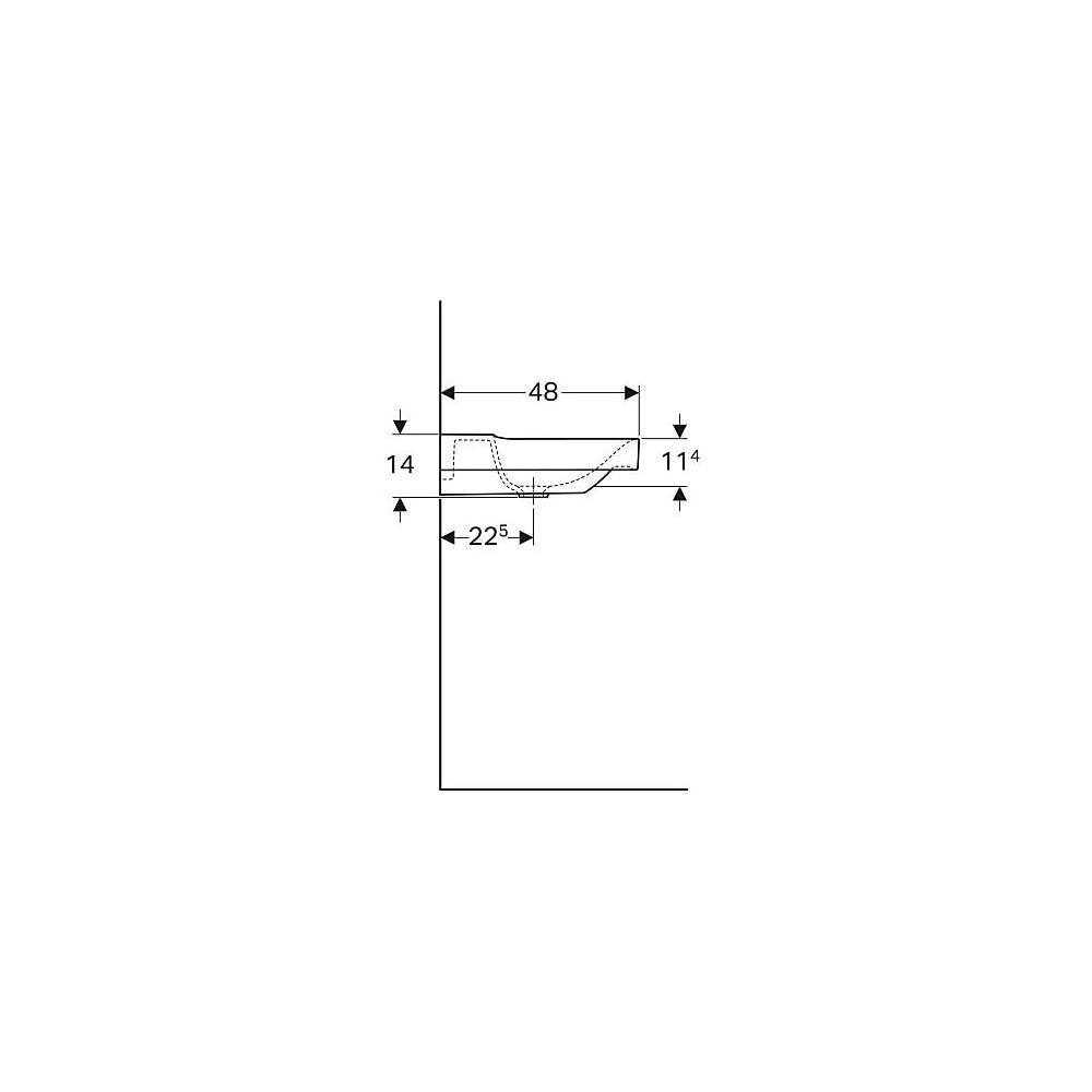 Geberit Xeno2 Waschtisch, Breite 90cm, Tiefe 48cm, ohne Hahnloch, ohne Überlauf, Wei... GEBERIT-500532011 4025416605461 (Abb. 6)