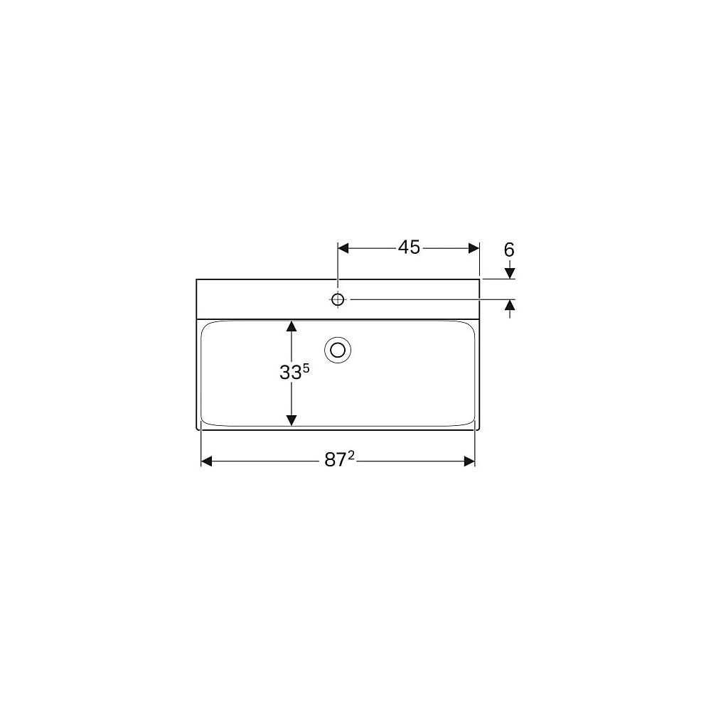 Geberit Xeno2 Waschtisch, Breite 90cm, Tiefe 48cm, Hahnloch mittig, ohne Überlauf, W... GEBERIT-500531011 4025416605447 (Abb. 4)