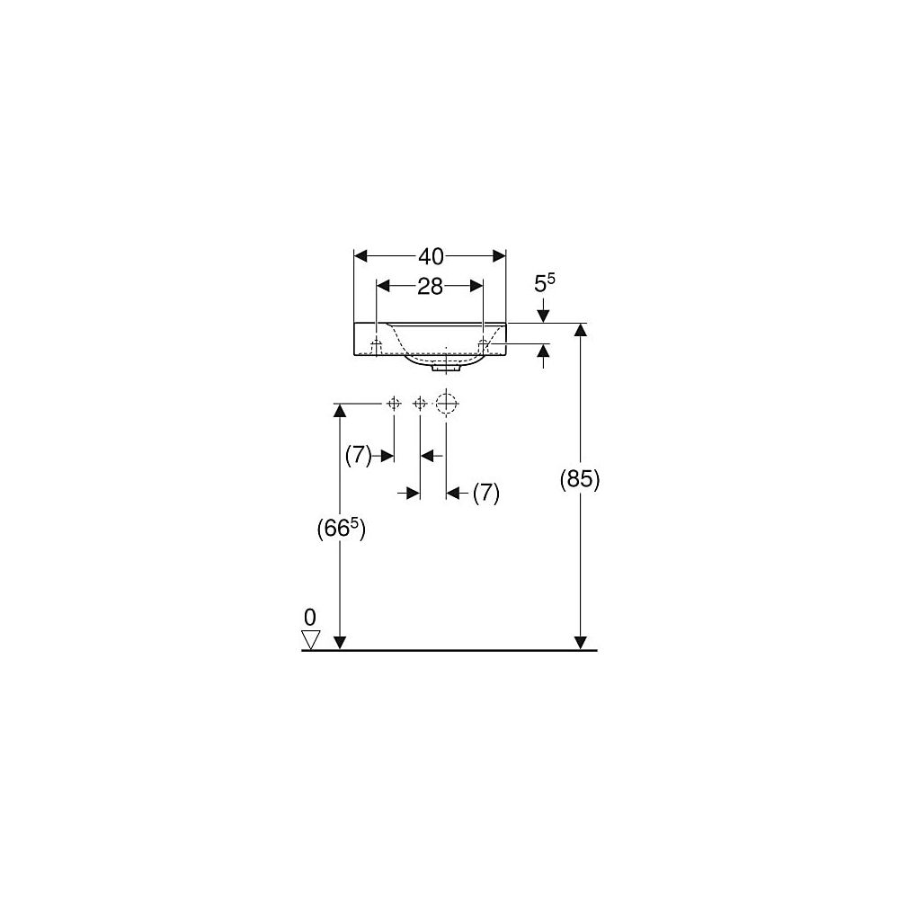 Geberit Xeno2 Handwaschbecken, 40x12,5x28cm, Hahnloch links, ohne Überlauf, Weiß/Ker... GEBERIT-500528011 4025416608646 (Abb. 5)