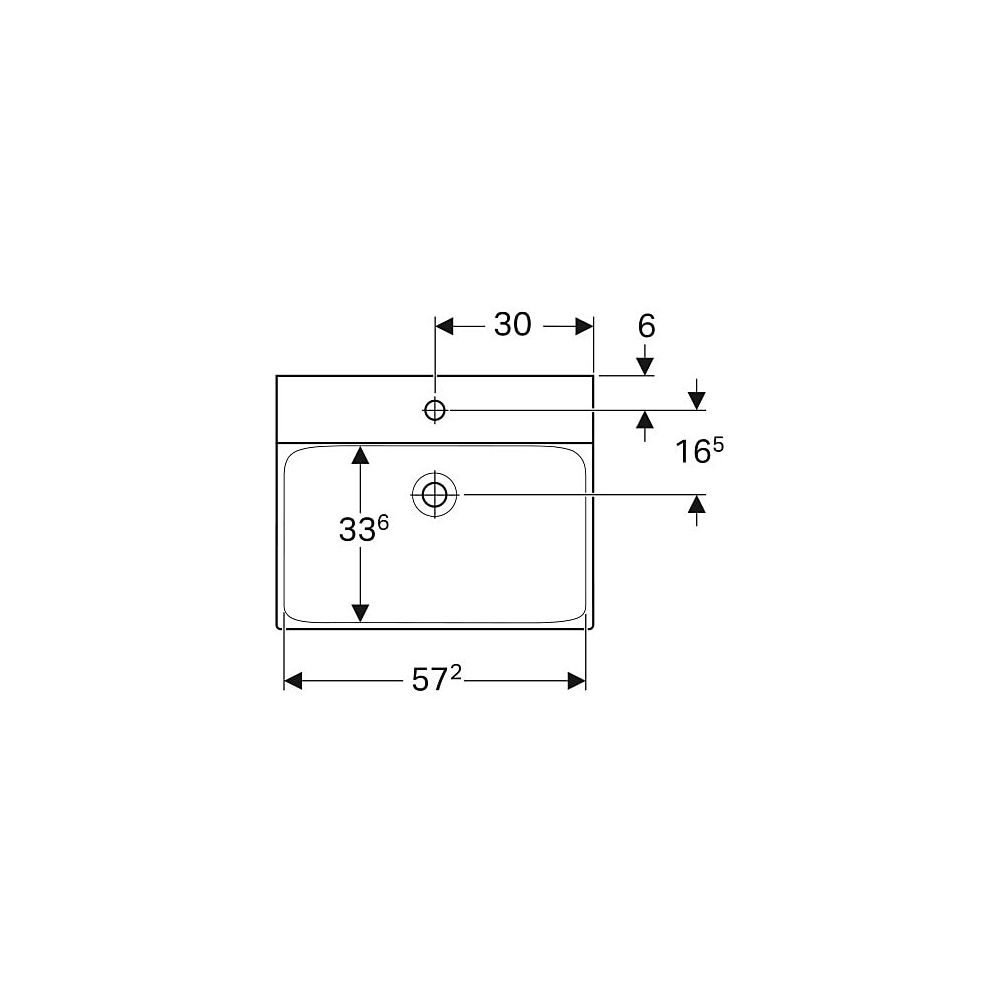 Geberit Xeno2 Waschtisch, Breite 60cm, Tiefe 48cm, Hahnloch mittig, ohne Überlauf, W... GEBERIT-500530011 4025416605430 (Abb. 4)