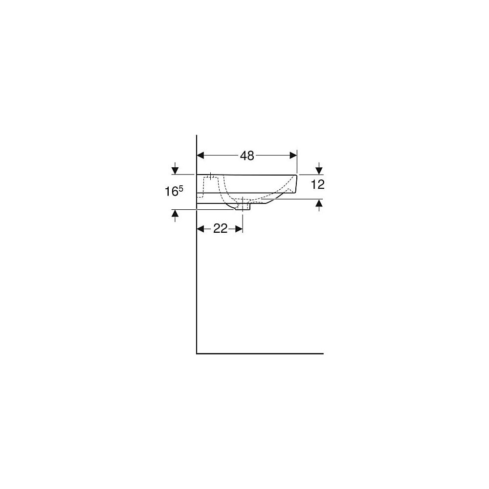 Geberit Smyle Square Doppelwaschtisch, Breite 120cm, Tiefe 48cm, Hahnloch mittig, Üb... GEBERIT-500223018 4025416357681 (Abb. 6)