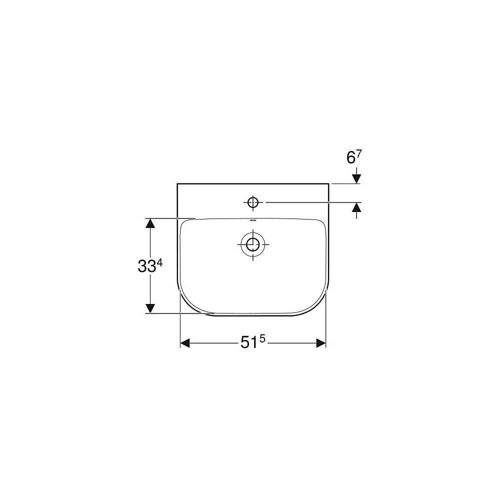Geberit Smyle Waschtisch, Breite 55cm, Tiefe 48cm, Hahnloch mittig, Überlauf sichtba... GEBERIT-500227011 4025416520283 (Abb. 4)