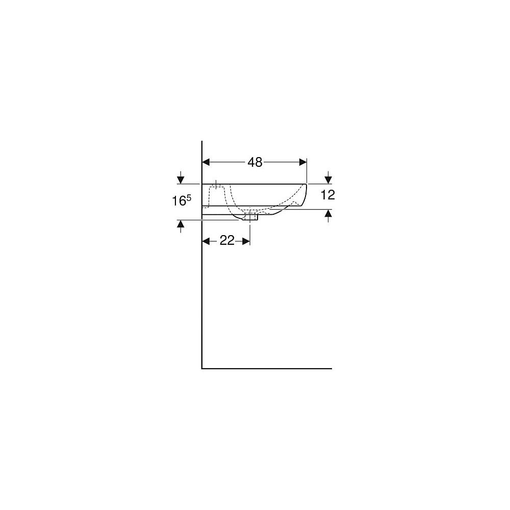 Geberit Smyle Waschtisch, Breite 55cm, Tiefe 48cm, Hahnloch mittig, Überlauf sichtba... GEBERIT-500227011 4025416520283 (Abb. 6)