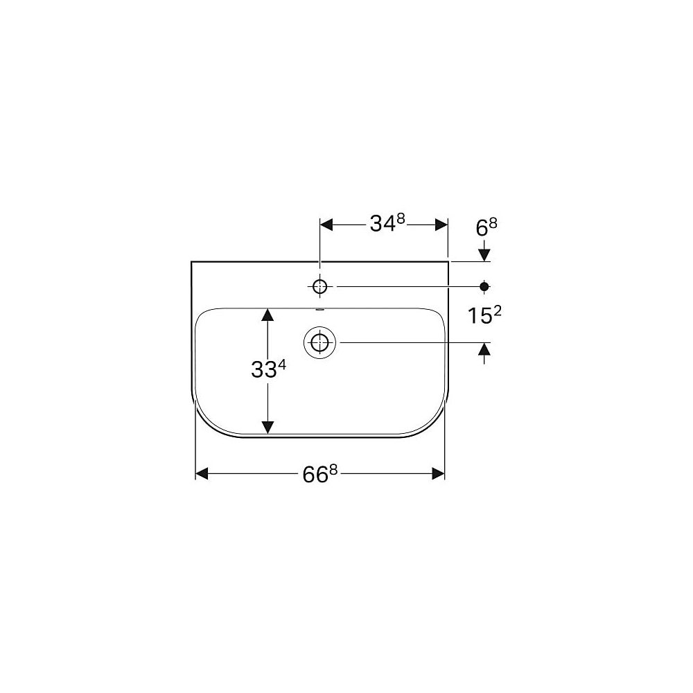 Geberit Smyle Waschtisch, Breite 70cm, Tiefe 48cm, Hahnloch mittig, Überlauf sichtba... GEBERIT-500248018 4025416362753 (Abb. 4)