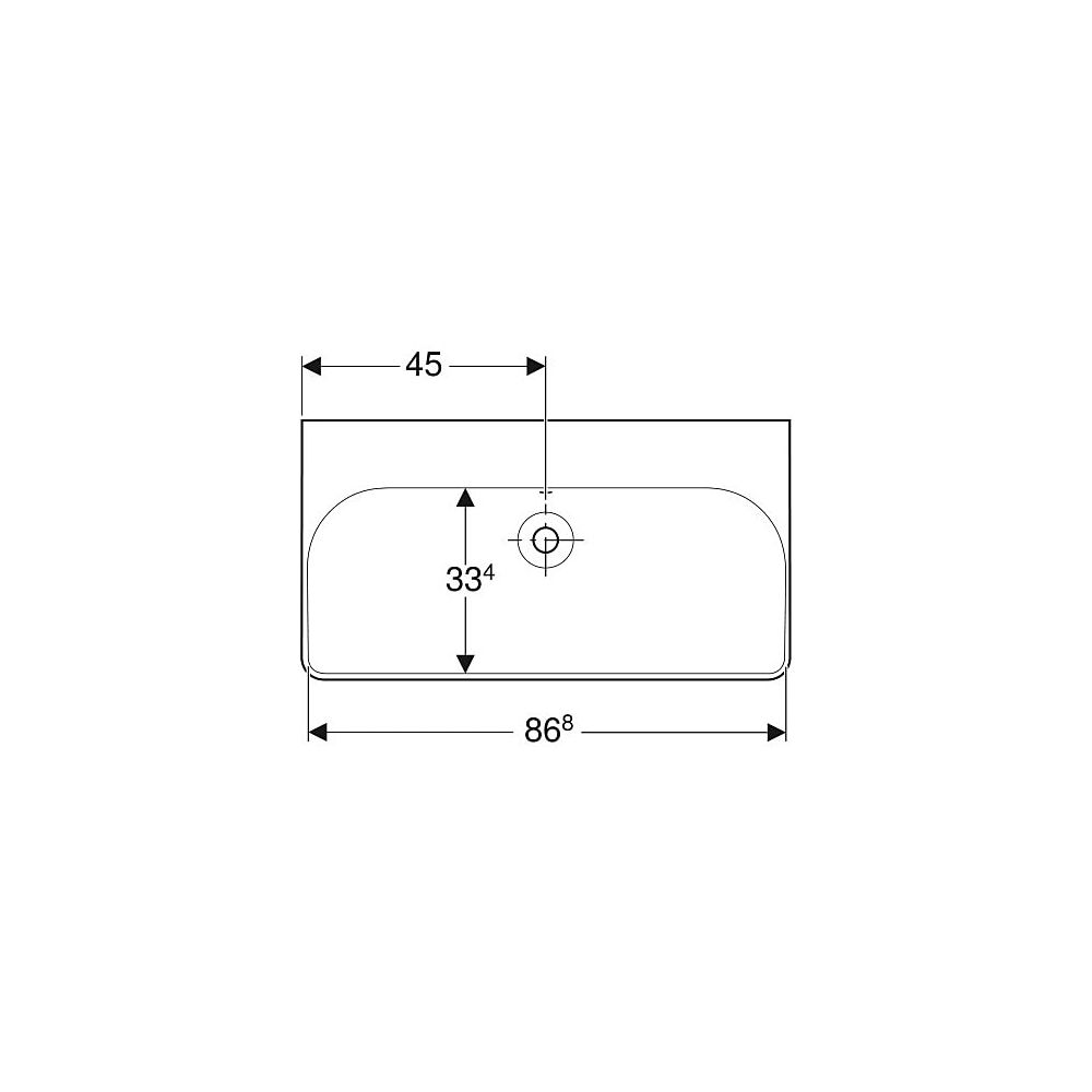 Geberit Smyle Square Waschtisch, Breite 90cm, Tiefe 48cm, ohne Hahnloch, Überlauf si... GEBERIT-500250018 4025416362791 (Abb. 4)