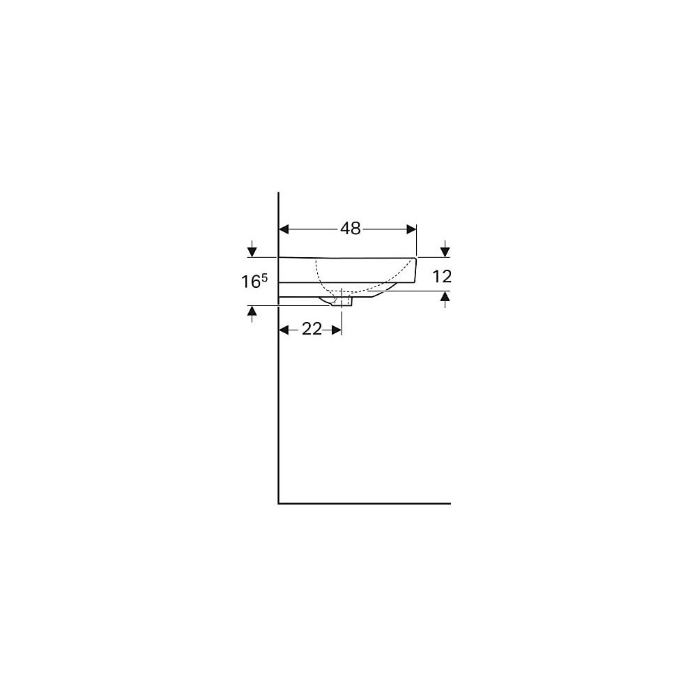 Geberit Smyle Square Waschtisch, Breite 90cm, Tiefe 48cm, ohne Hahnloch, Überlauf si... GEBERIT-500250018 4025416362791 (Abb. 6)