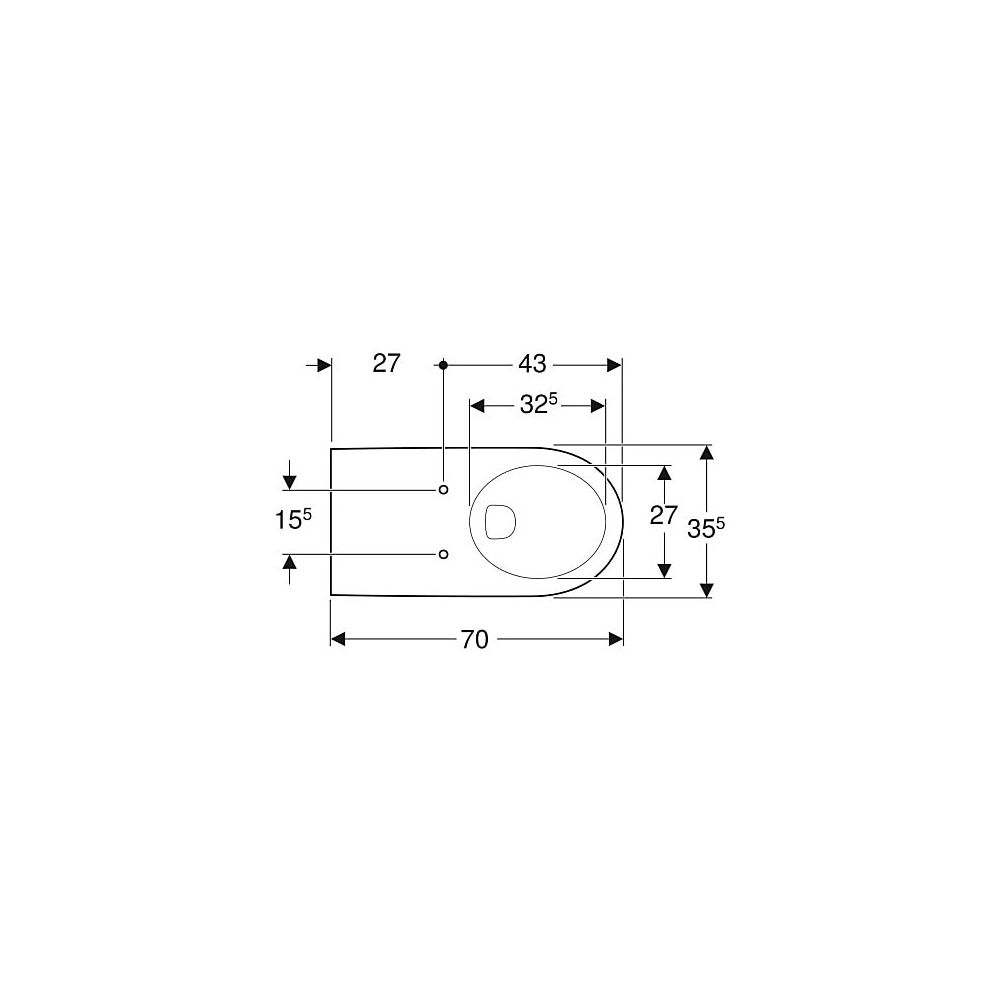 Geberit Renova Comfort Wand-WC Tiefspüler, verlängerte Ausladung Tiefe 70cm, Weiß... GEBERIT-208520000 4022009344035 (Abb. 4)