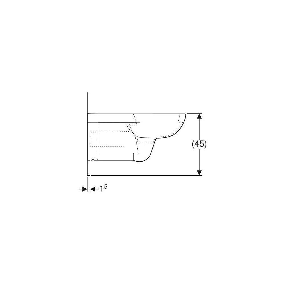 Geberit Renova Comfort Wand-WC Tiefspüler, verlängerte Ausladung Tiefe 70cm, Weiß... GEBERIT-208520000 4022009344035 (Abb. 6)