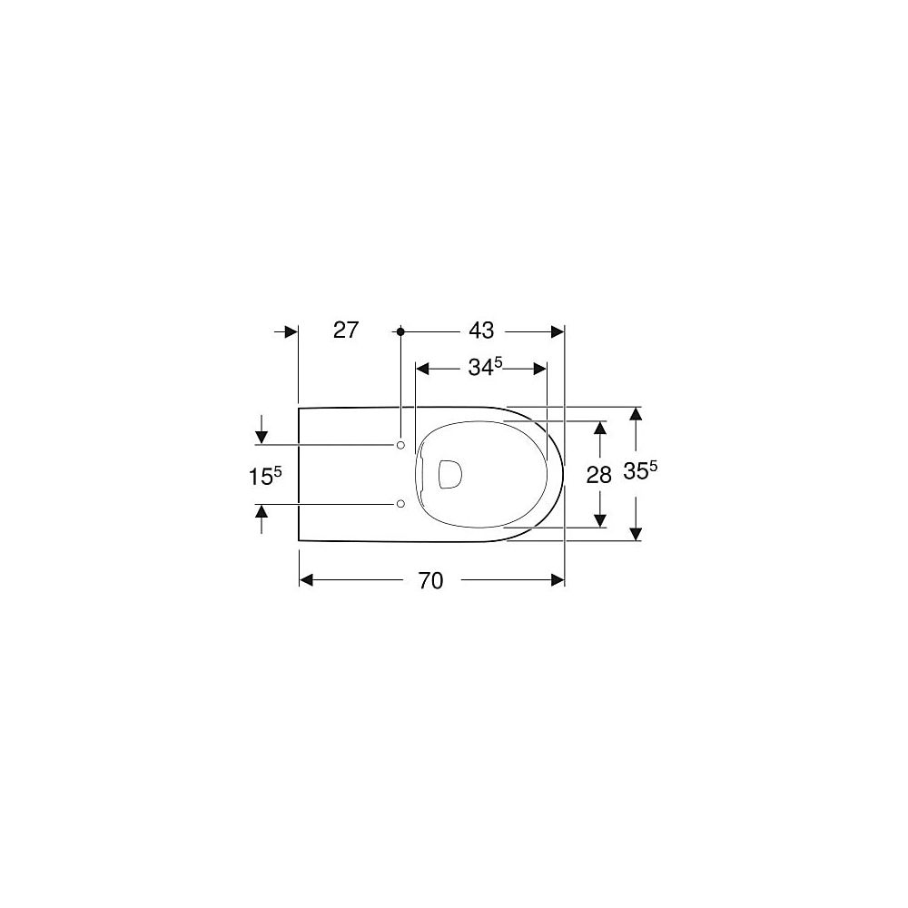 Geberit Renova Comfort Wand-WC Tiefspüler, verlängerte Ausladung, Rimfree Tiefe 70cm... GEBERIT-208570000 4022009335019 (Abb. 4)