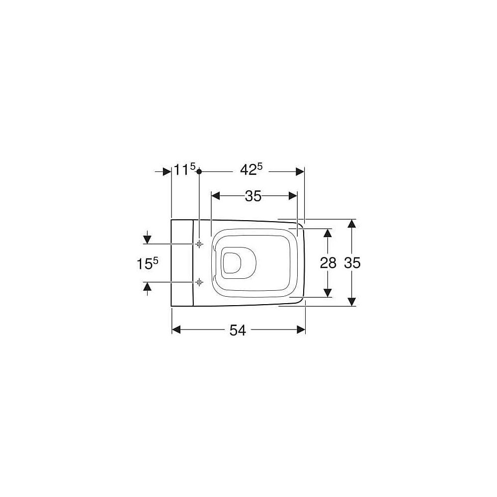 Geberit Xeno2 Wand-WC Tiefspüler, geschlossene Form, Rimfree Tiefe 54cm, Weiß/KeraTe... GEBERIT-500500011 4025416611516 (Abb. 4)