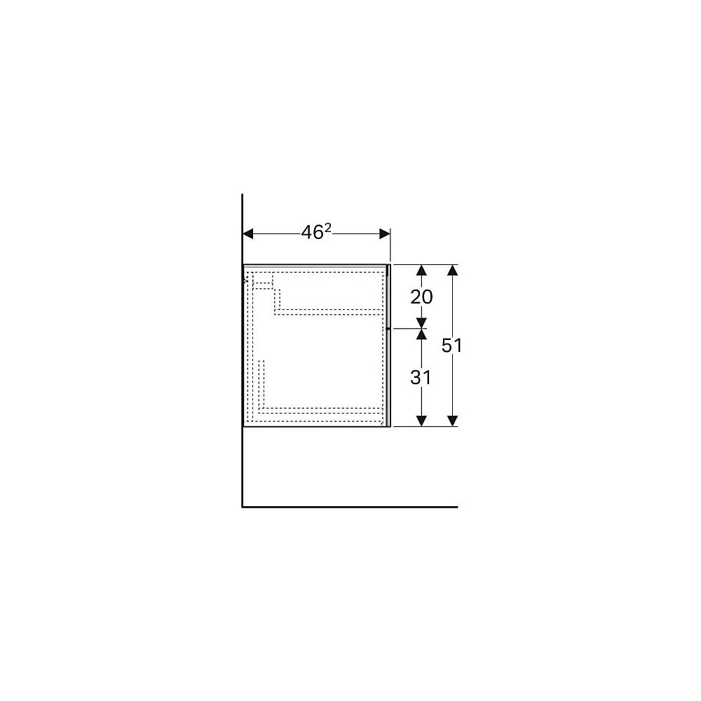 Geberit Xeno2 Seitenschrank 2 Schubladen, 45x51x46,2cm, Greige/lackiert matt... GEBERIT-500504001 4025416428947 (Abb. 6)
