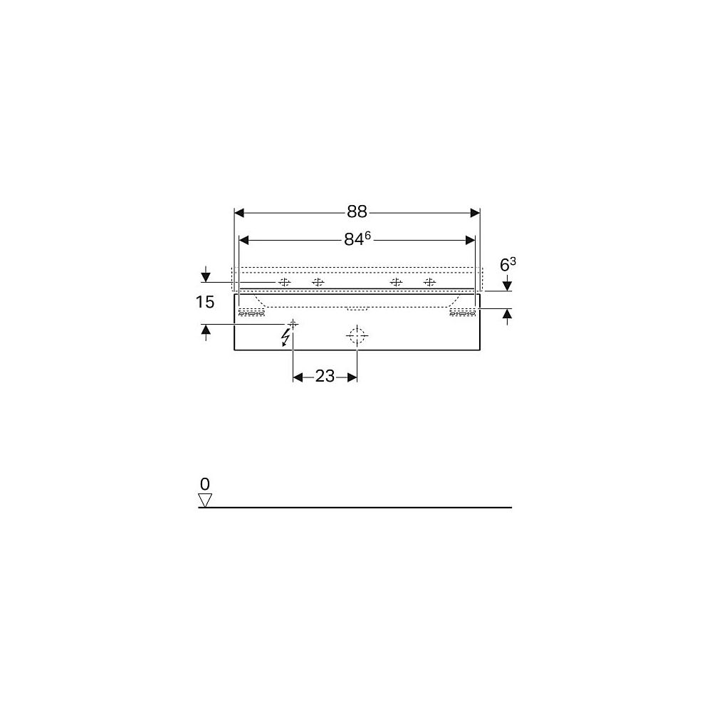 Geberit Xeno2 Unterschrank für Waschtisch, 1 Schublade, 88x22x46,2cm, Greige/lackier... GEBERIT-500508001 4025416354611 (Abb. 5)