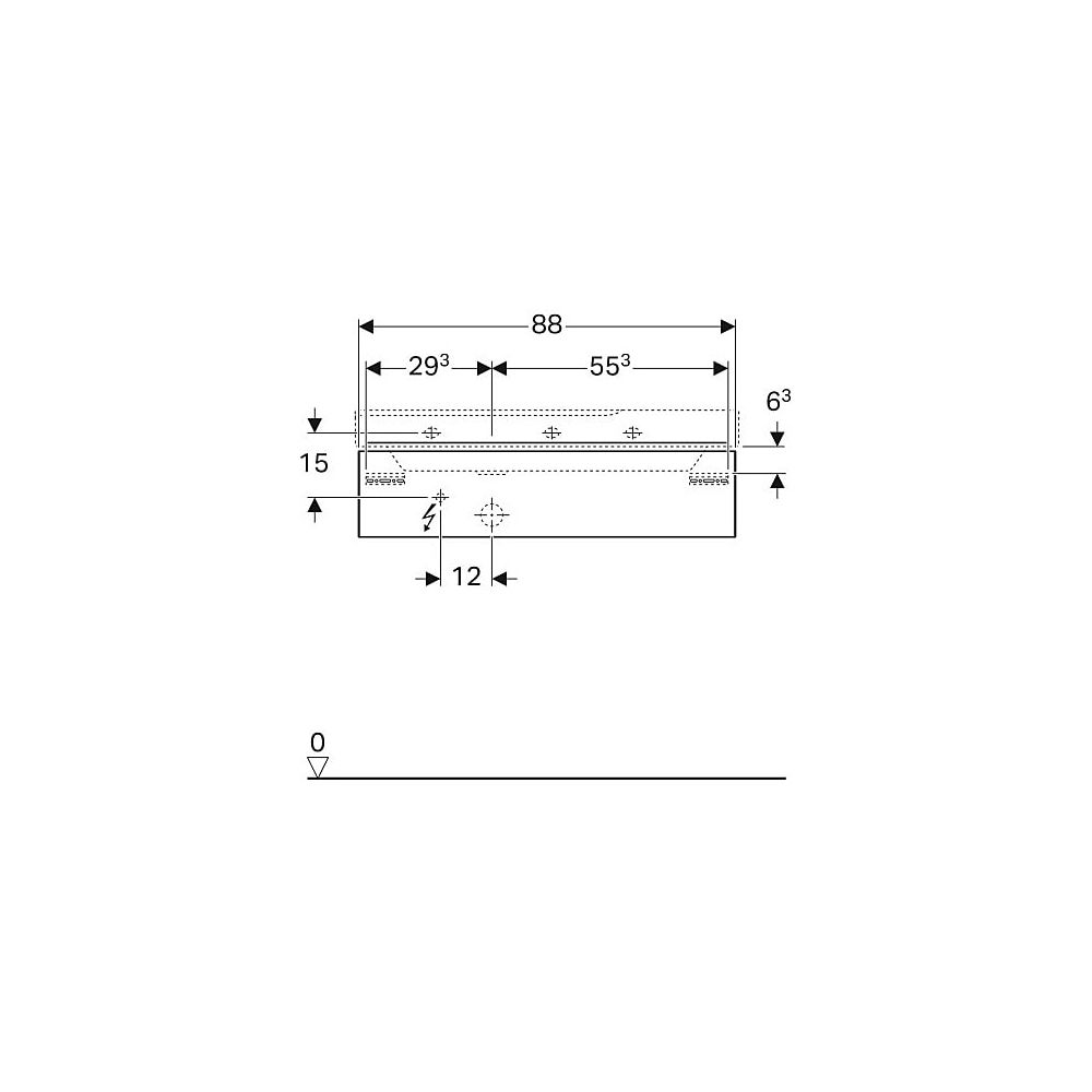 Geberit Xeno2 Unterschrank für Waschtisch, Ablagefläche, 1 Schublade, 88x22x46,2cm, ... GEBERIT-500513011 4025416610083 (Abb. 6)