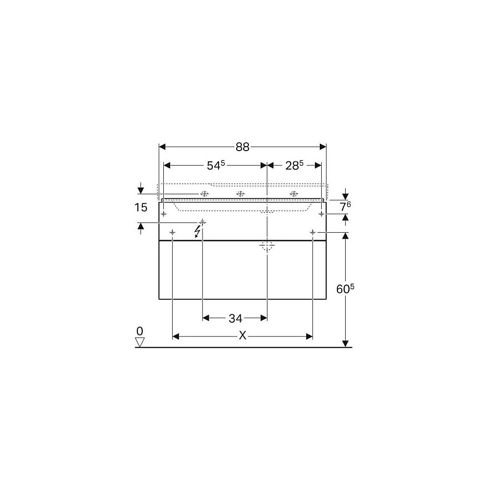 Geberit Xeno2 Unterschrank für Waschtisch mit Ablagefläche links, 2 Schubladen 88x53... GEBERIT-500516011 4025416610229 (Abb. 5)