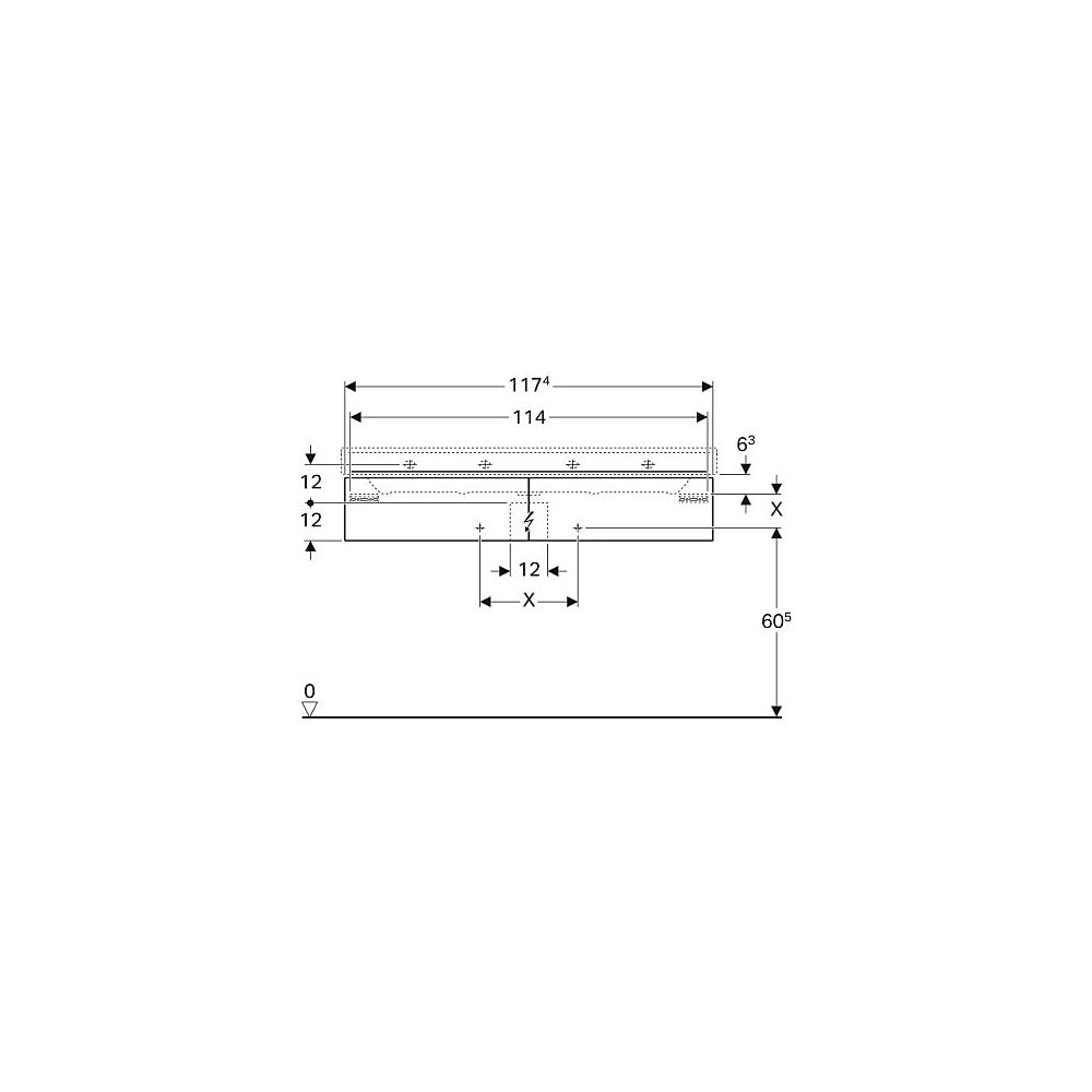 Geberit Xeno2 Unterschrank für Waschtisch mit, B ab 120cm, 2 Schubladen, 117,4x22x46... GEBERIT-500517431 4025416610298 (Abb. 5)