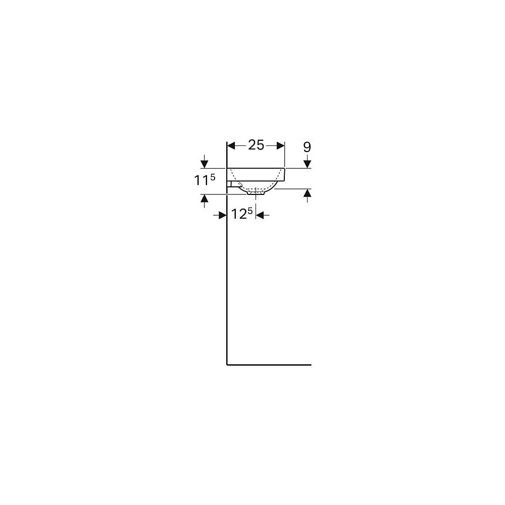 Geberit Acanto Handwaschbecken Hahnloch rechts, ohne Überlauf, Weiß/KeraTect... GEBERIT-500635018 4022009352979 (Abb. 6)