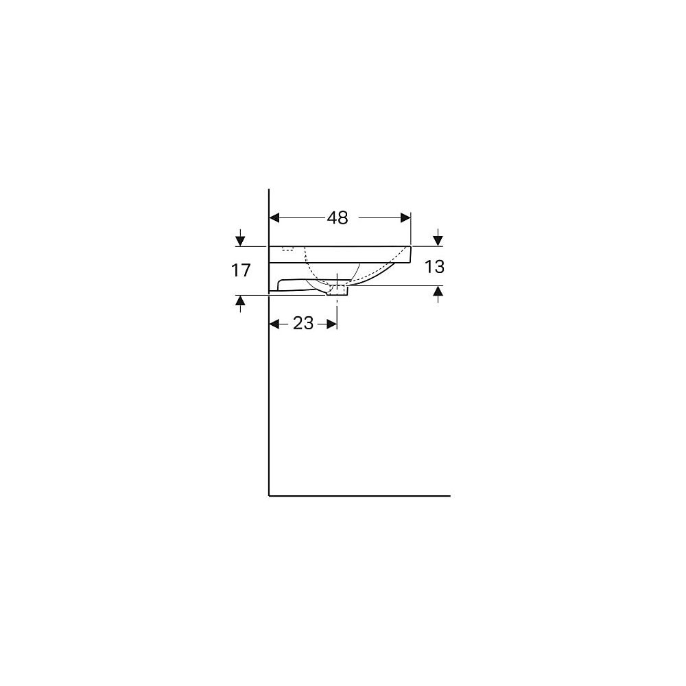 Geberit Acanto Doppelwaschtisch, Breite 120cm, Tiefe 48,2cm, Hahnloch mittig, Überla... GEBERIT-500627012 4022009352894 (Abb. 6)