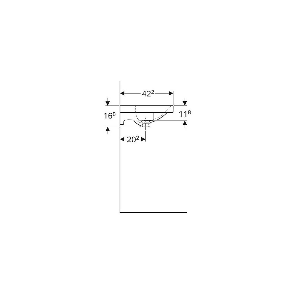 Geberit Acanto Waschtisch verk. Ausladung, Ablagefläche, B 75cm T 42,2cm Hahnloch mi... GEBERIT-500632018 4022009353112 (Abb. 6)