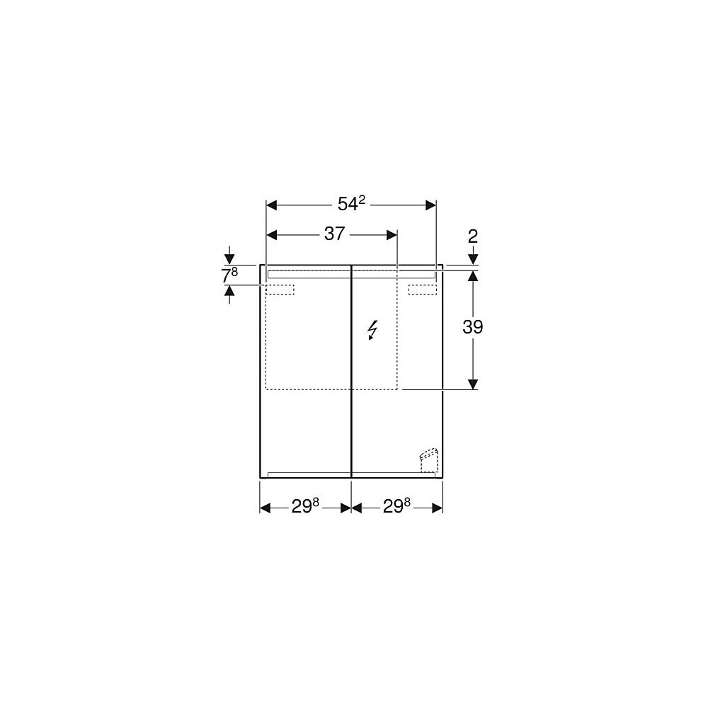 Geberit Option Spiegelschrank m. Beleuchtung u. 2 Türen, 60x70x15cm, CEE 7/4, 7/3, v... GEBERIT-500582001 4025416533832 (Abb. 4)