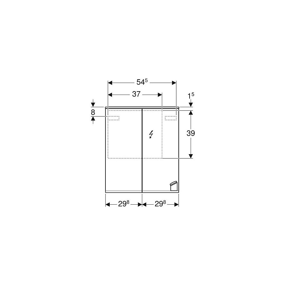 Geberit Option Plus Spiegelschrank, Beleuchtung, 2 Türen, 60x70x17,2cm, CEE 7/4,7/3,... GEBERIT-500593001 4025416533993 (Abb. 5)