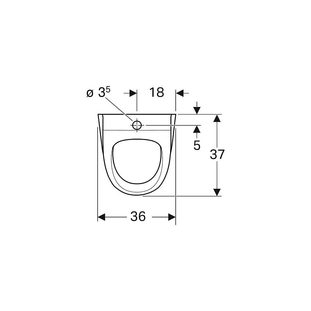 Geberit Renova Urinal Zulauf von oben, Tiefe 37cm, Abgang nach hinten oder nach unte... GEBERIT-235200600 4022009229707 (Abb. 4)