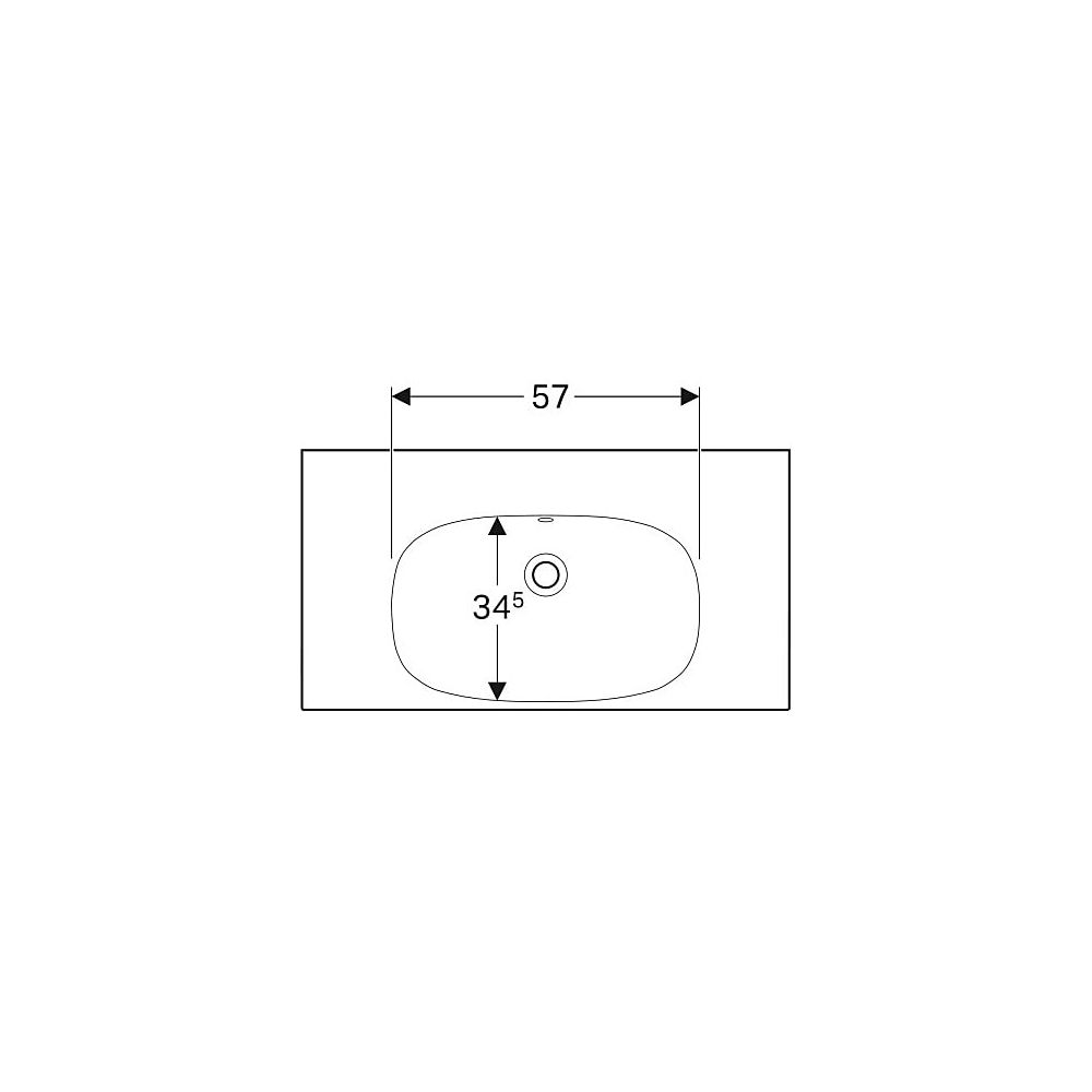 Geberit Acanto Waschtisch mit Ablagefläche, Breite 90cm, Tiefe 48,2cm, ohne Hahnloch... GEBERIT-500624012 4022009355147 (Abb. 5)