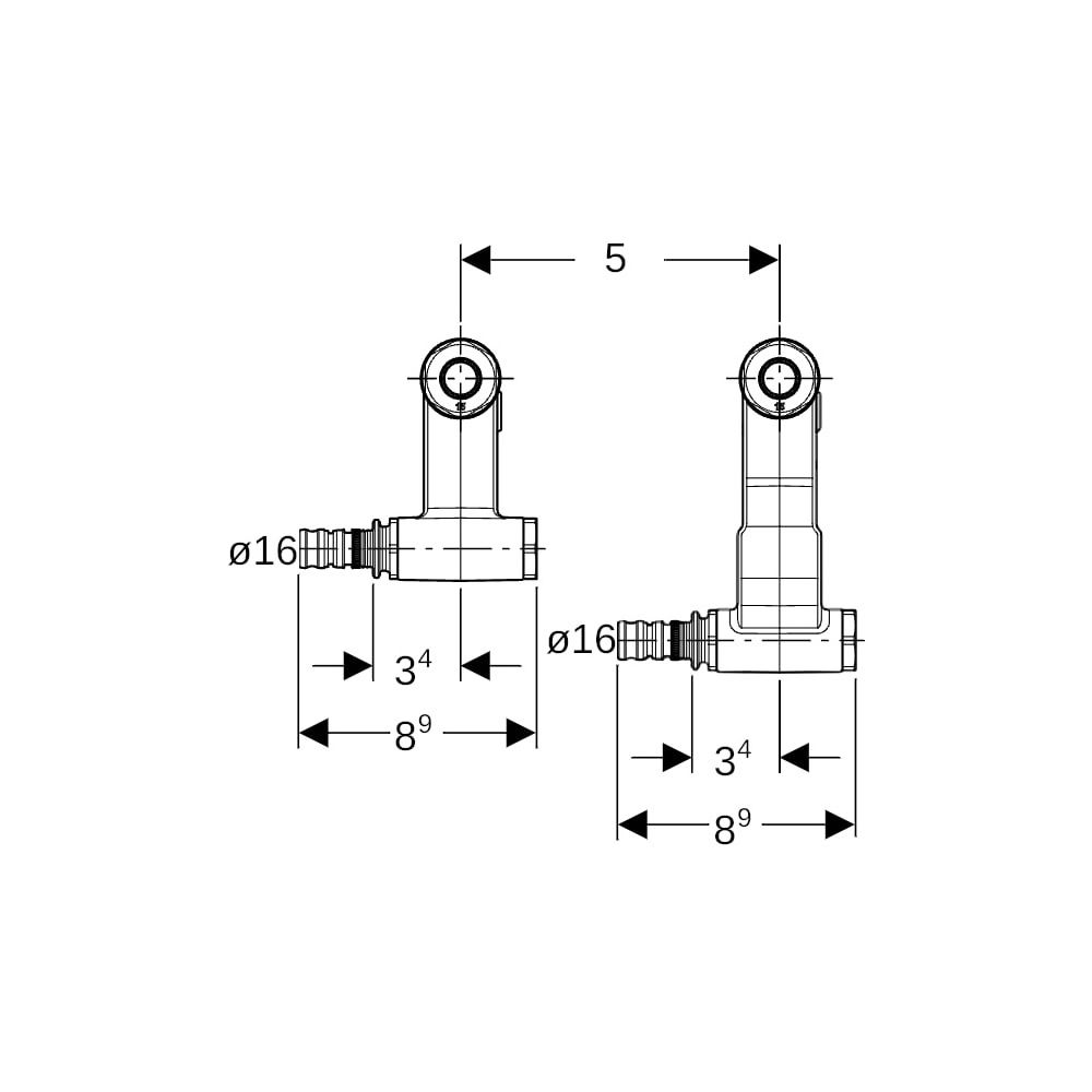 Geberit Mepla Set Anschluss-Endstücke für Vor-/Rücklauf, Anschlussverschraubung für ... GEBERIT-611363227 4025410584977 (Abb. 6)