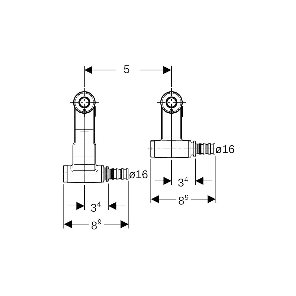 Geberit Mepla Set Anschluss-Endstücke für Vor-/Rücklauf, Anschlussverschraubung für ... GEBERIT-611364227 4025410584984 (Abb. 6)