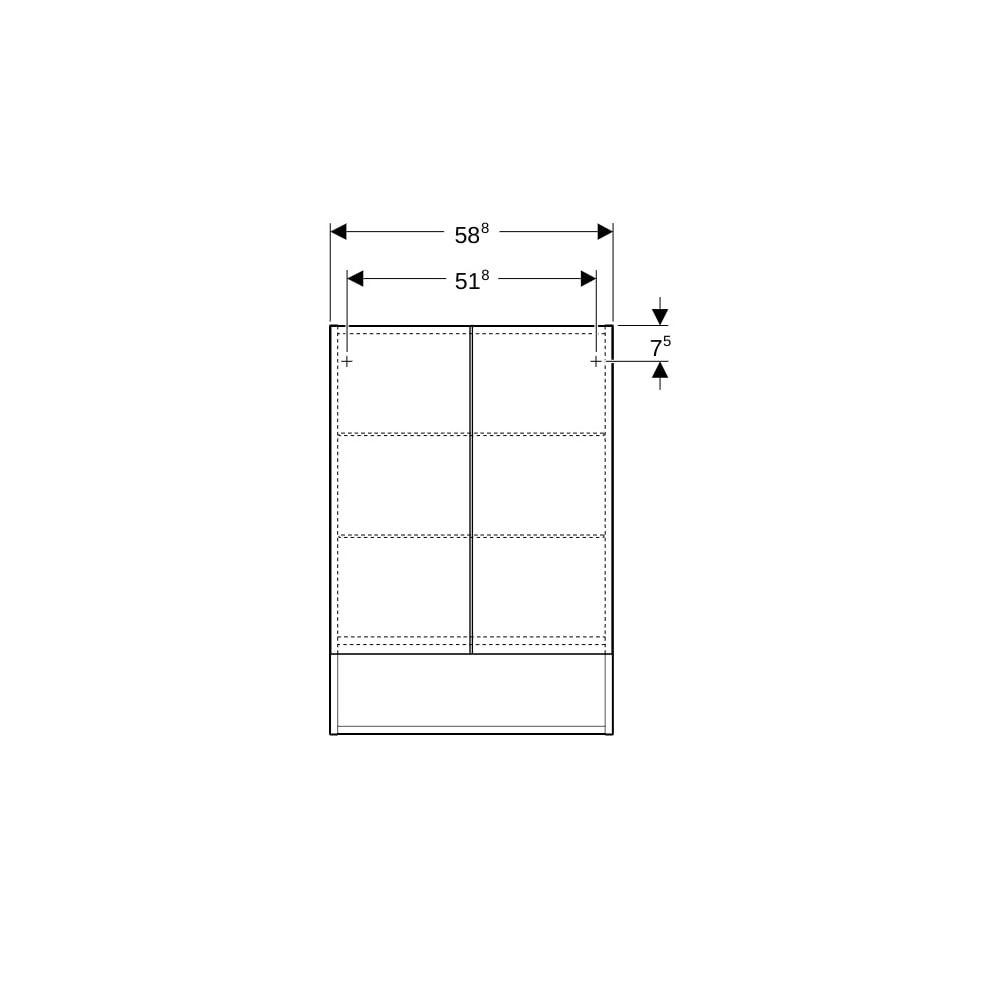Geberit Renova Plan Spiegelschrank mit zwei Türen und zwei Glaseinlegeböden 58,8x85x... GEBERIT-502365011 4025410681096 (Abb. 9)