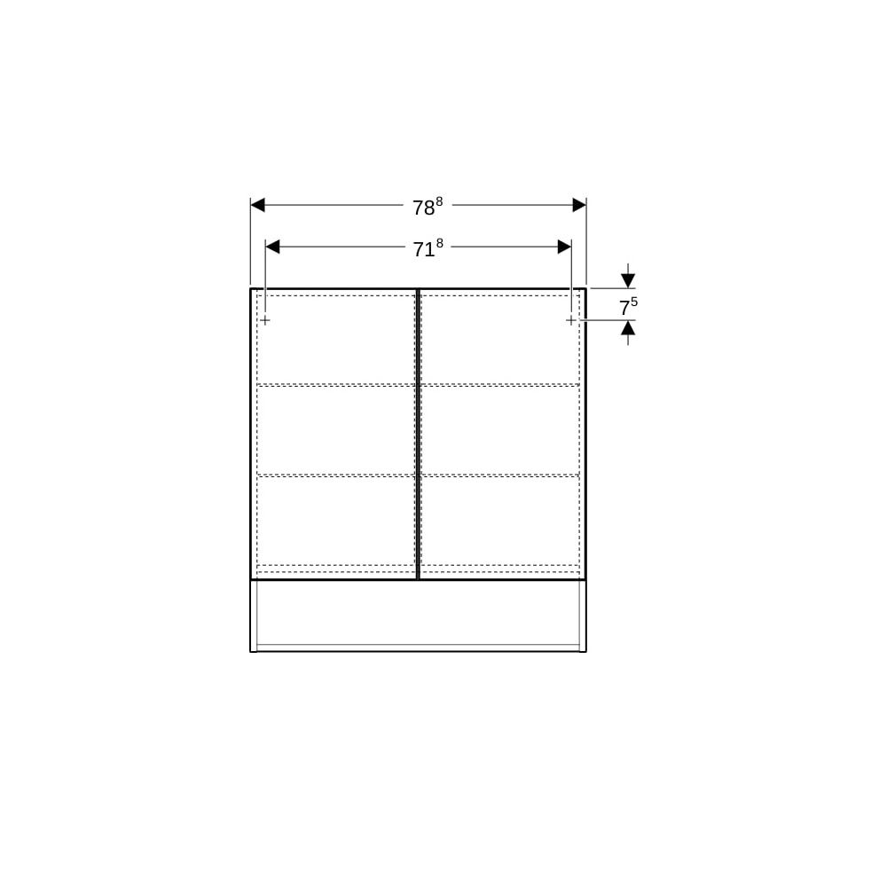 Geberit Renova Plan Spiegelschrank mit 2 Türen, 78,8x85x17,5cm, Lava lackiert matt... GEBERIT-502366JK1 4025410685209 (Abb. 9)