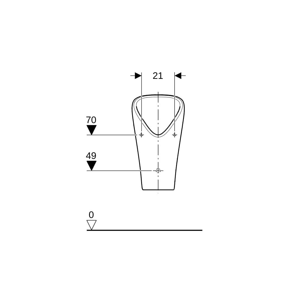 Geberit Narva Urinal wasserlos, Abgang nach hinten oder unten... GEBERIT-501657008 4025410950888 (Abb. 8)