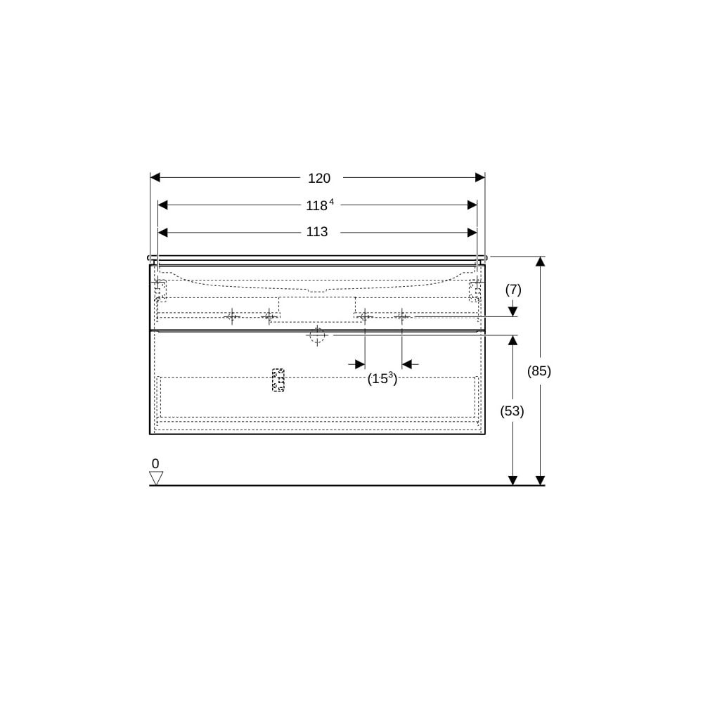 Geberit iCon Set Möbelwaschtisch schmaler Rand 2 Schubladen Ansch. 120cm, Nussbaum h... GEBERIT-502338JR1 4025410943583 (Abb. 9)