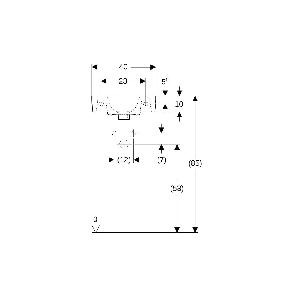 Geberit Renova Compact Handwaschbecken verkürzte Ausladung mit Ablagefläche 40x15x25... GEBERIT-272142600 4022009273915 (Abb. 8)