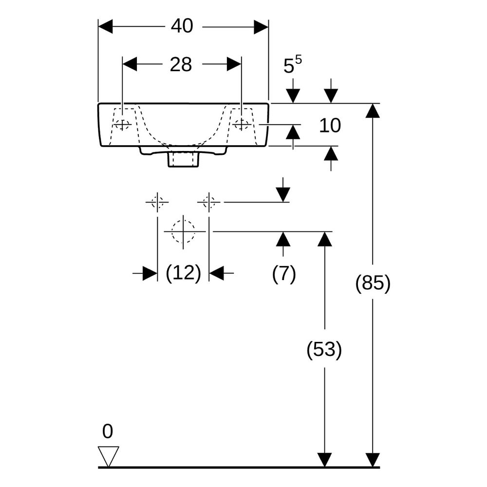 Geberit Renova Compact Handwaschbecken verkürzte Ausladung, mit Ablagefläche 40x15x... GEBERIT-272142000 4022009273878 (Abb. 11)