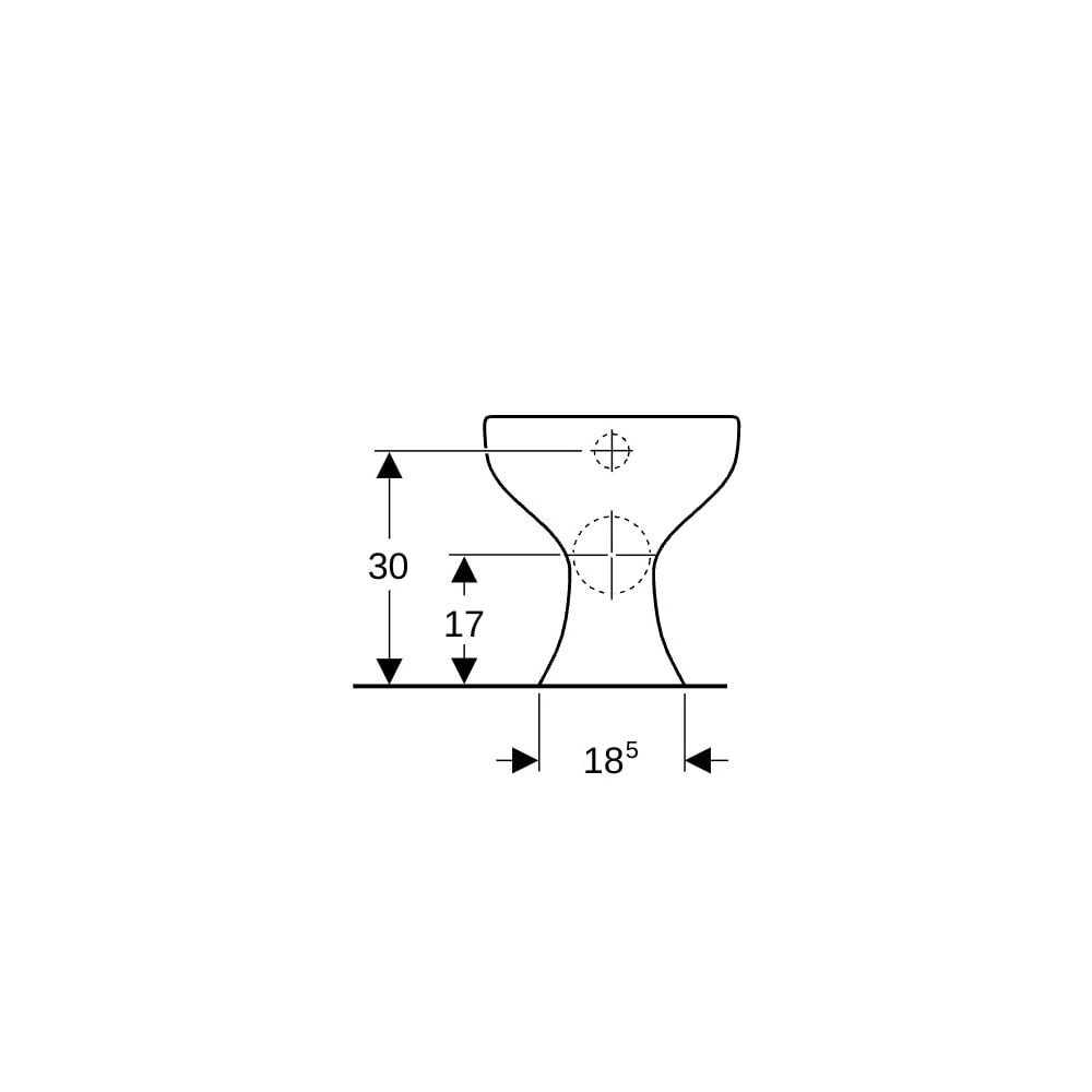 Geberit Bambini Stand-WC für Kinder, Flachspüler, für WC-Sitz Tiefe 43cm, Weiß... GEBERIT-211500000 4022009021936 (Abb. 8)