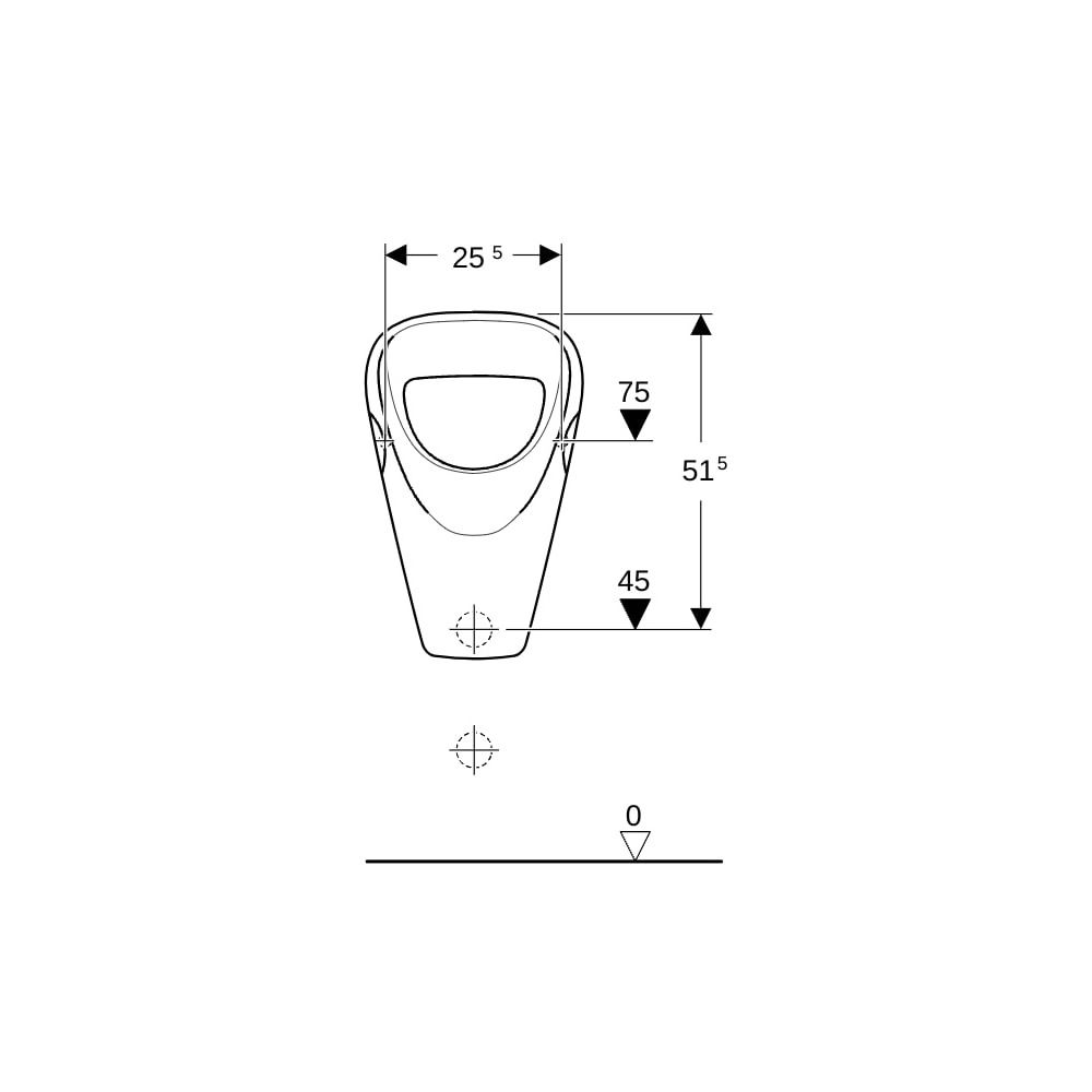 Geberit Aller Urinal Zulauf von oben, Tiefe 35cm, Abgang nach hinten oder nach unten... GEBERIT-236600000 4022009045376 (Abb. 8)