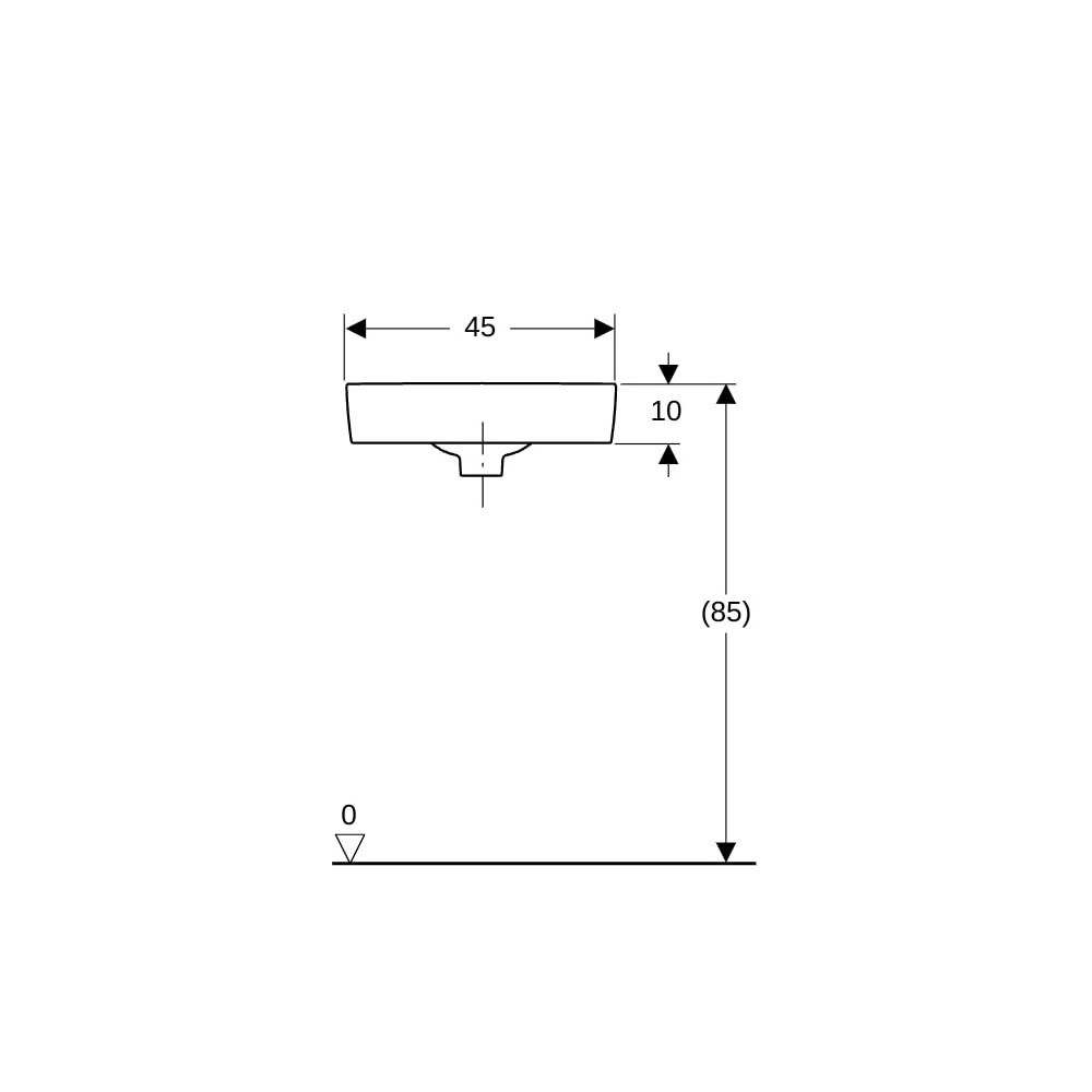 Geberit Renova Compact Eckhandwaschbecken, Breite 45cm, Tiefe 39,5cm, Hahnloch mitti... GEBERIT-276132600 4022009329841 (Abb. 8)