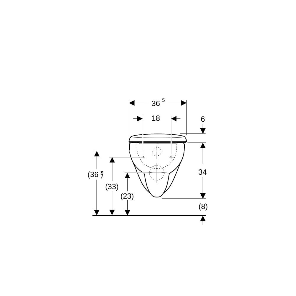 Geberit Renova Set Wand-WC Tiefspüler, mit WC-Sitz Tiefe 54cm, Weiß... GEBERIT-500802001 4025410717825 (Abb. 10)