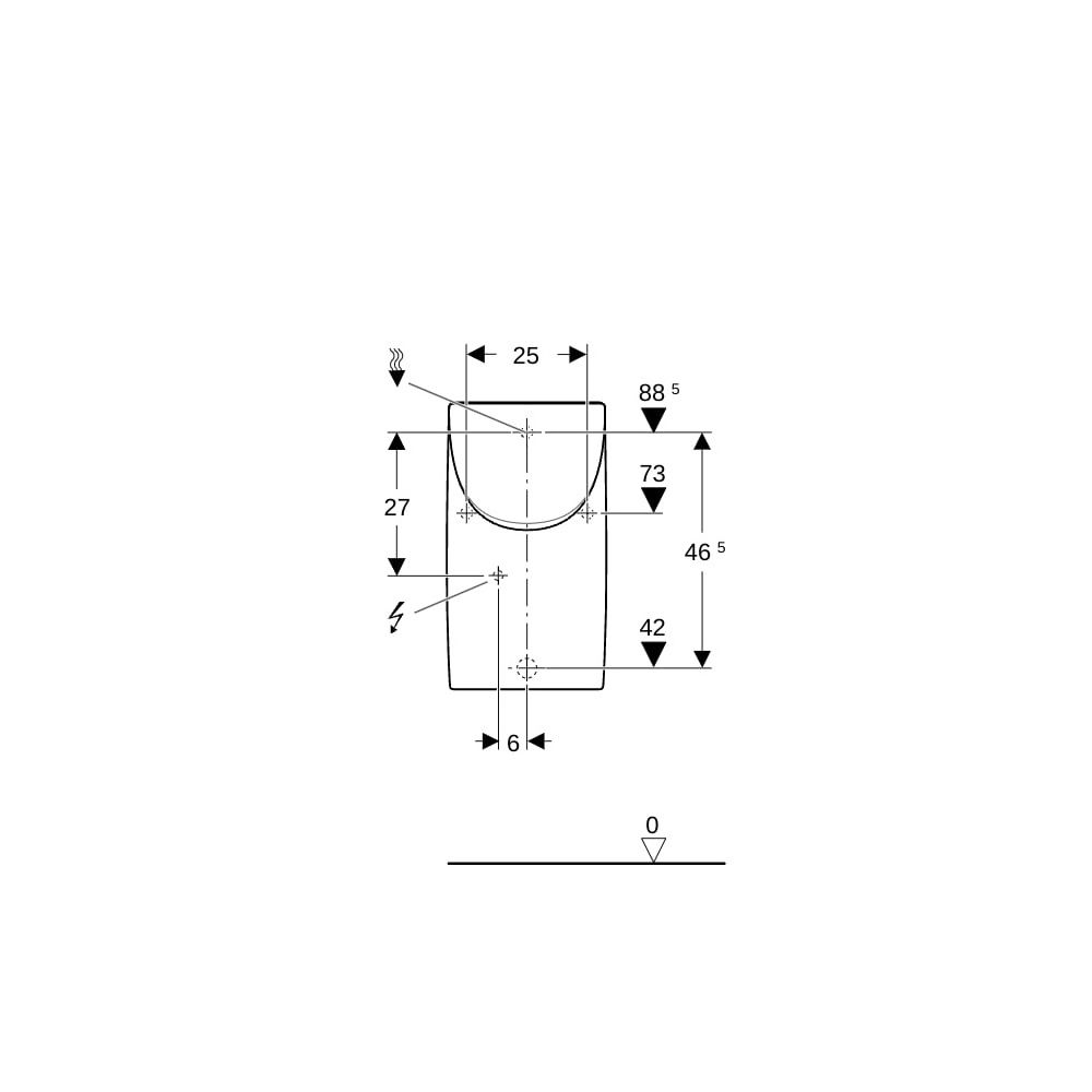 Geberit Renova Plan Urinal mit Deckel, Zulauf von hinten, Abgang nach hinten, Tiefe ... GEBERIT-235120600 4022009305852 (Abb. 8)