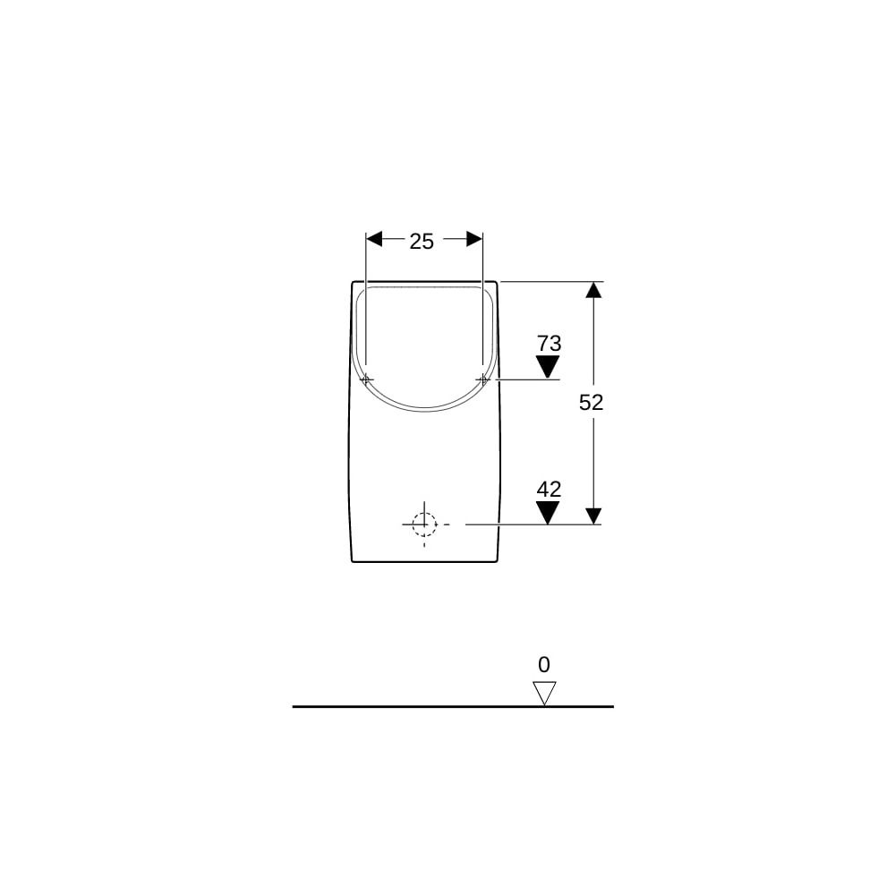 Geberit Renova Plan Urinal wasserlos, Abgang nach hinten, Tiefe 30cm, Weiß/KeraTect... GEBERIT-235170600 4022009305890 (Abb. 8)