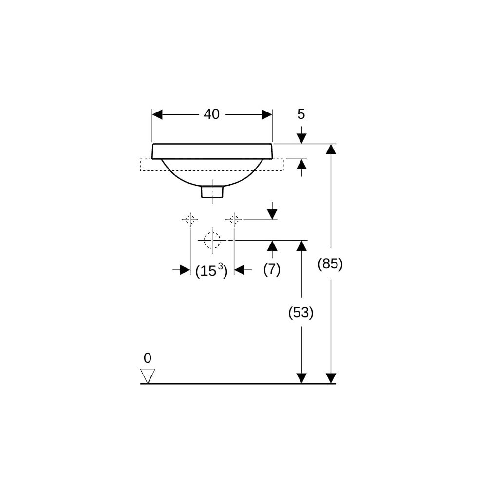 Geberit VariForm Einbauwaschtisch rund Durchmesser 40cm, ohne Hahnloch, Überlauf sic... GEBERIT-500701012 4025416824213 (Abb. 8)