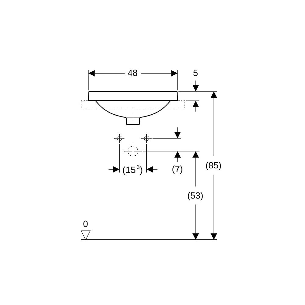 Geberit VariForm Einbauwaschtisch rund, mit Hahnlochbank Durchmesser 48cm, Hahnloch ... GEBERIT-500707012 4025416828587 (Abb. 8)